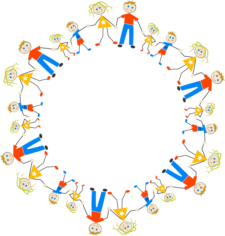 Medium Image - Stick Figures In A Circle (740x776)