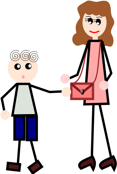 Stick Figure Love Drawing Holding Hands Line Art - Holding Hands With Mom Clipart (595x750)