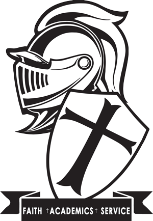 Francis Holy Ghost Catholic School Logo - Knight Mascot (300x434)