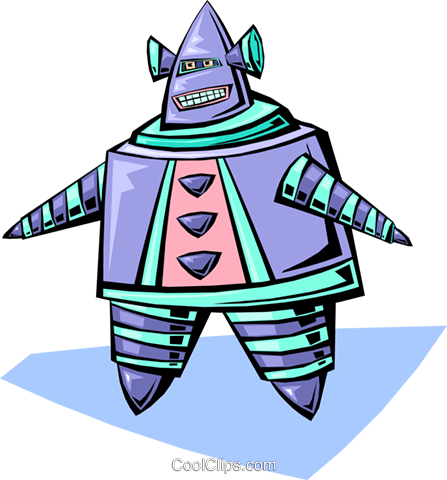 Robot] Royalty Free Vector Clip Art Illustration - Cartoon (447x480)