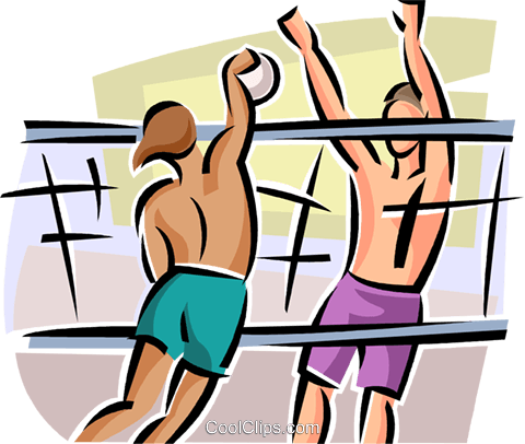 Volleyball Players Royalty Free Vector Clip Art Illustration - Illustration (480x406)