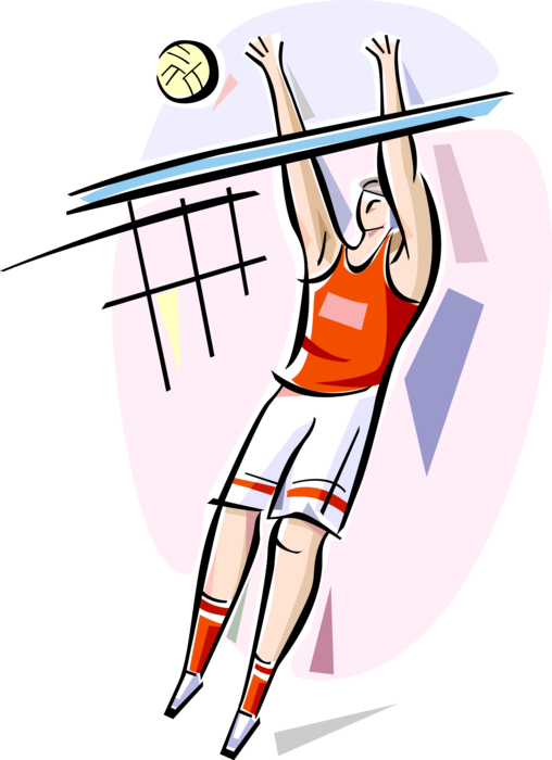 Vector Illustration Of Sport Of Beach Volleyball Player - Volleyball Player (508x700)