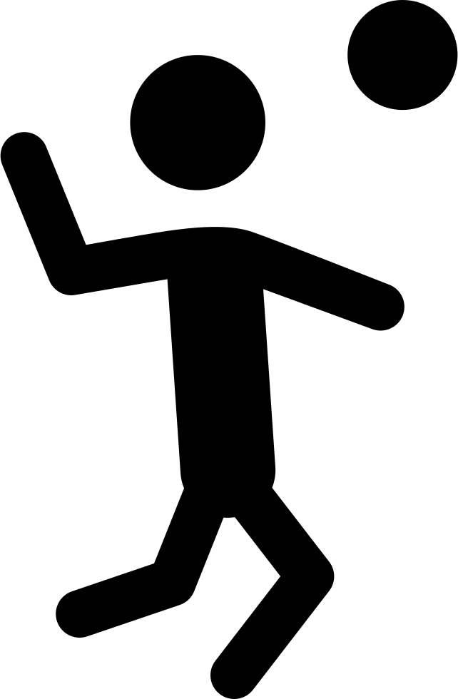 Volleyball Player Silhouette Hitting Ball Comments - Volleyball Stickman (642x980)