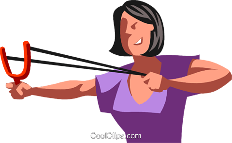 Businesswoman With A Slingshot Royalty Free Vector - Businesswoman With A Slingshot Royalty Free Vector (480x295)