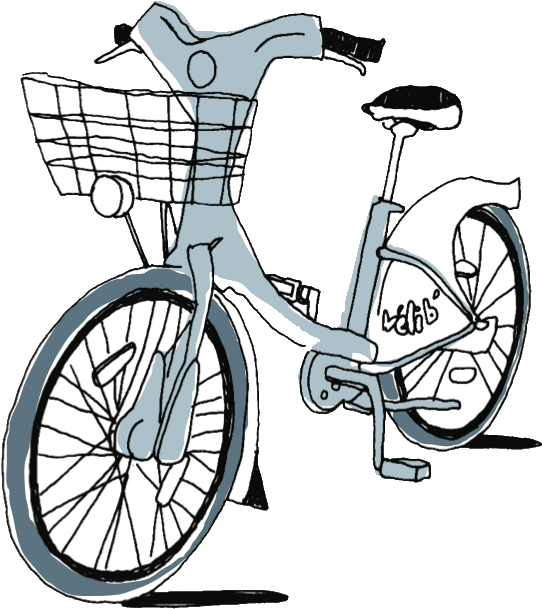 Bike Clipart Parisian - Clip Art (583x626)
