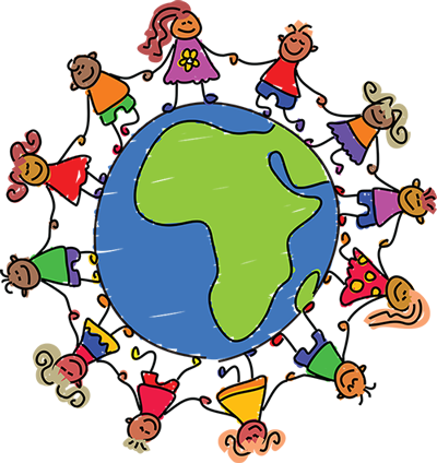 Children Animation - Children Holding Hands Around (400x424)