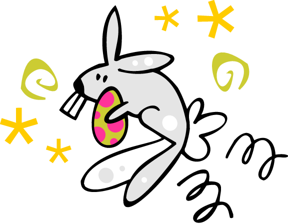 Easter Rabbit Clip Art Download Options - Hopping Mad Easter Bunny (576x448)