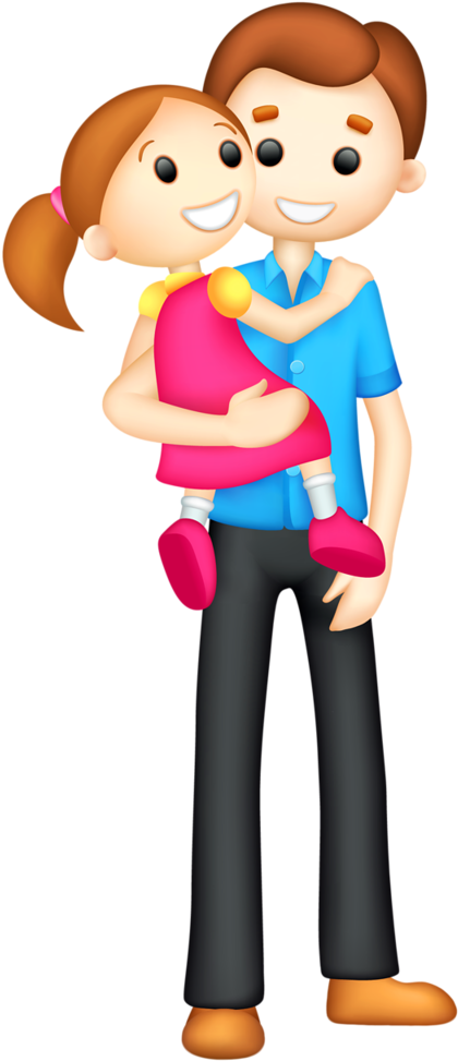 Father's Day Family Images, Happy Fathers Day, Fathers - Papa E Hija Dibujo A Color (513x1024)