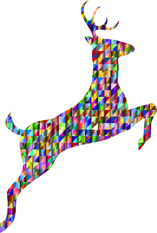 White-tailed Deer Reindeer Deer Hunting Computer Icons - Leaping Reindeer Clipart (508x750)