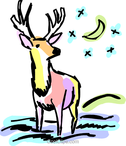 Deer Royalty Free Vector Clip Art Illustration - Deer Royalty Free Vector Clip Art Illustration (414x480)