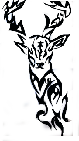 Deer Tribal Tattoo Png (260x462)