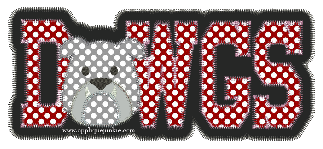 Dawgs With Bulldog Face Double Applique Design Great - Appliqué (1041x1041)