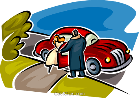 Man Helping A Woman Out Of A Car Royalty Free Vector - Illustration (480x340)