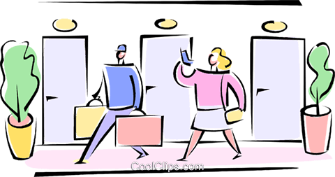 Bellhop Helping A Woman With Her Luggage Royalty Free - Cartoon (480x253)