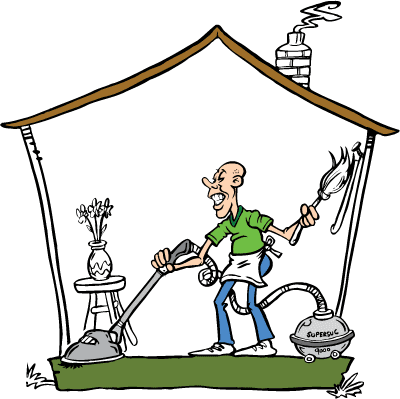 Awesome House Cleaning Clip Art Free Clean House Clean - Cartoon Old Man Cleaning House (400x399)