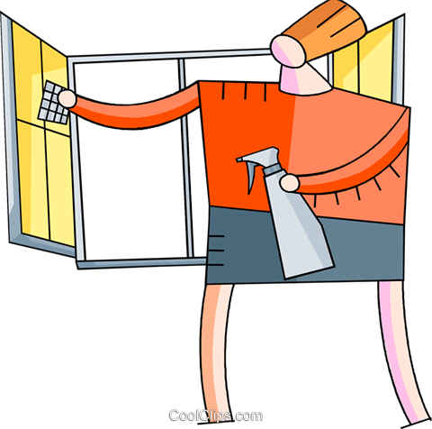 Window Cleaning Royalty Free Vector Clip Art Illustration - Cartoon (480x476)