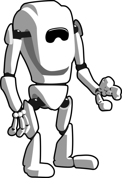 Robot Black And White Android Art - Robots In Black And White (513x750)