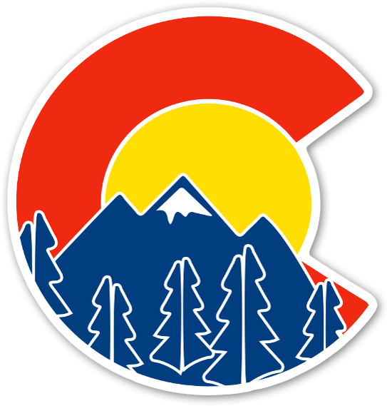 Sweet Colorado Flag And Mountain Sticker - Colorado State Flag Transparent (574x600)