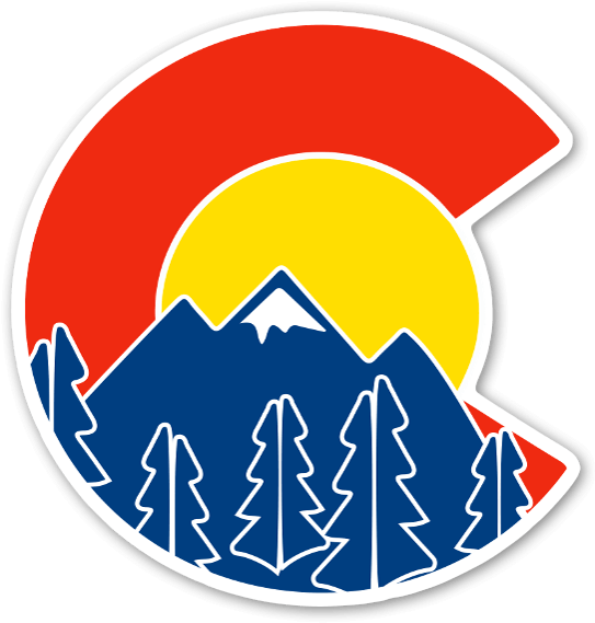 Sweet Colorado Flag And Mountain Sticker Colorado State Flag