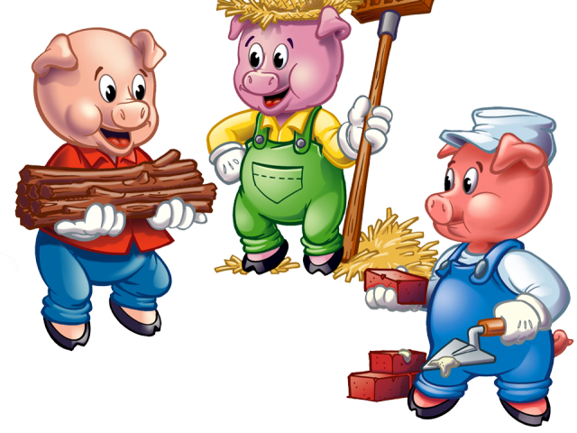 Love Wood Clipart Pig - 3 Little Pigs Clipart (640x480)
