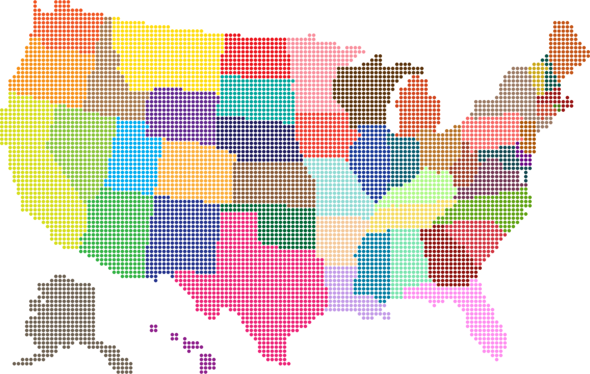 All Photo Png Clipart - United States Map Dots (1183x750)