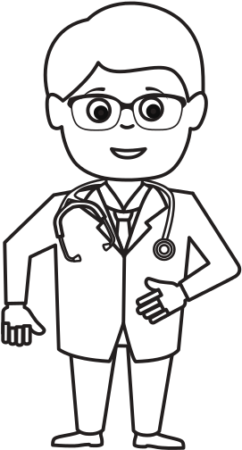 Doctor Cartoon Images - Doctor Cartoon Png Black And White (550x550)