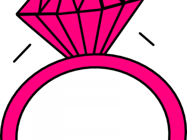 Diamonds Clipart Pink Ring - Easy Drawings Of A Ring (640x480)