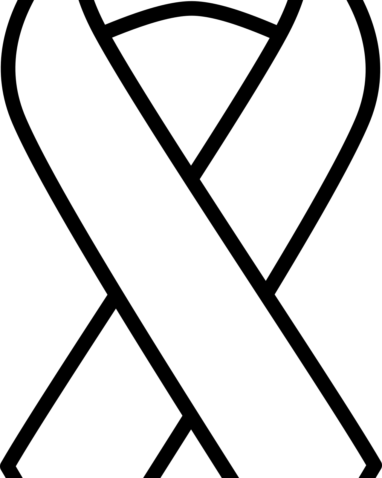 Breast Cancer Awareness Coloring Pages Cancer Ribbon - Outline Breast Cancer Ribbon (1278x1600)