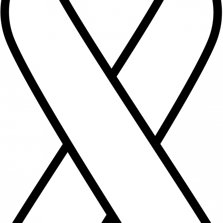 Small Size - Outline Breast Cancer Ribbon (775x775)