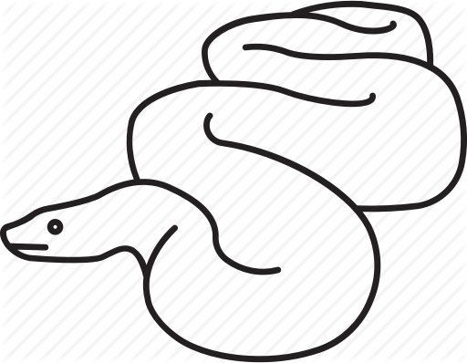 Clip Art Download Reptiles - Anaconda Outline (512x398)