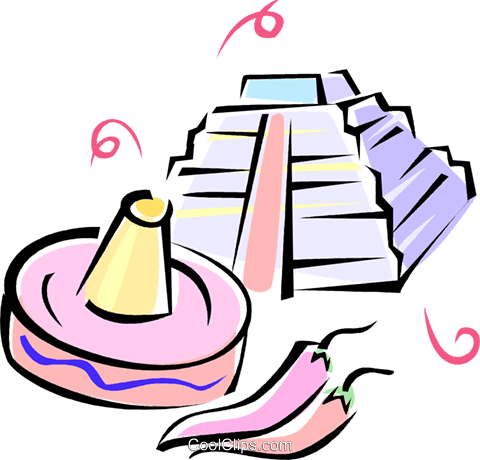 Aztecs, Mexican Pyramids, Hot Peppers Royalty Free - Aztecs, Mexican Pyramids, Hot Peppers Royalty Free (480x460)