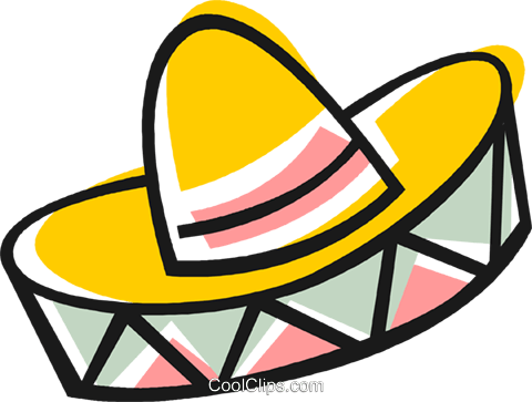 Mexican Hat Royalty Free Vector Clip Art Illustration - Chapeu Mexicano Vetor Png (480x363)