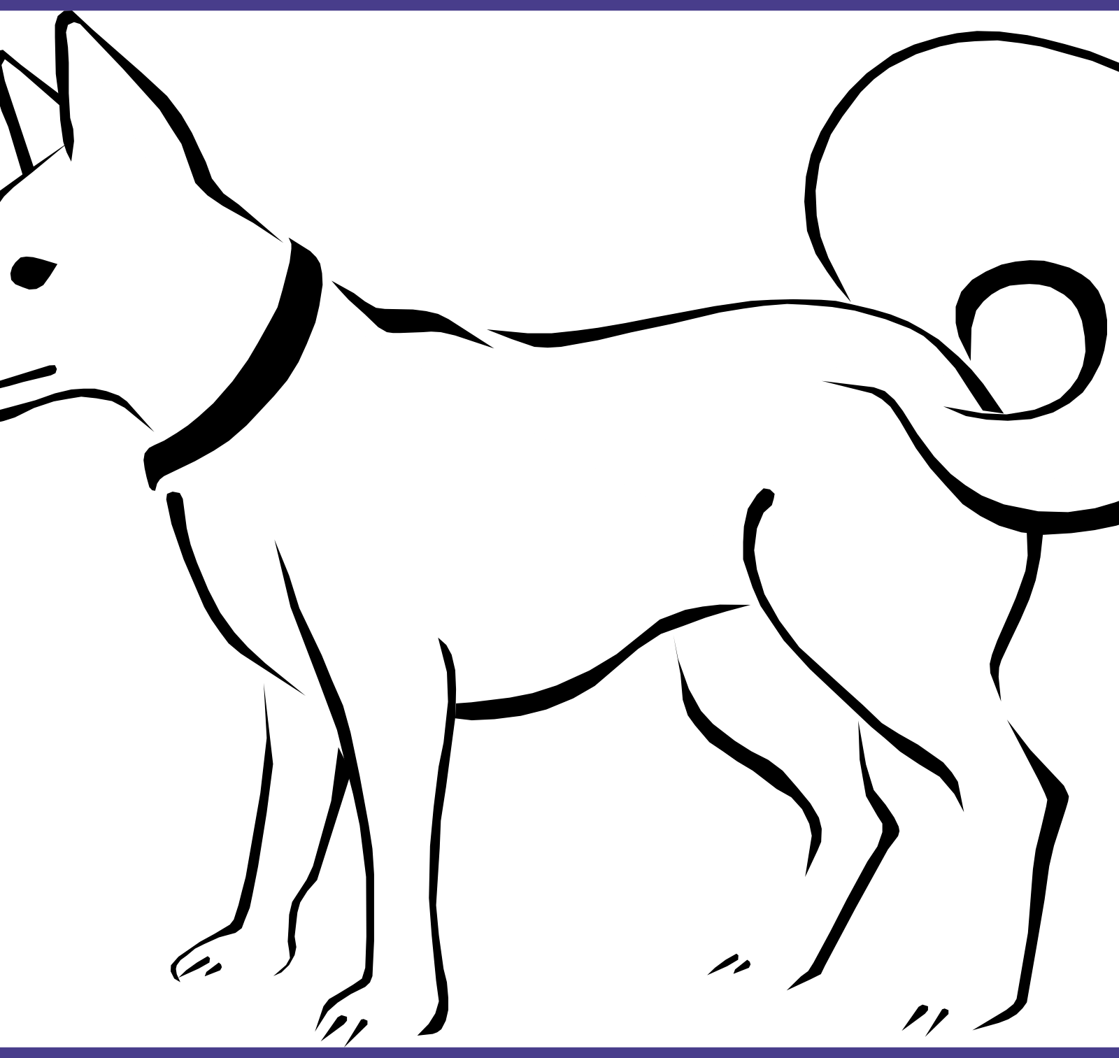 Download Bone Clipart Coloring Page And Use In - Line Drawing Of Animals (1600x1513)