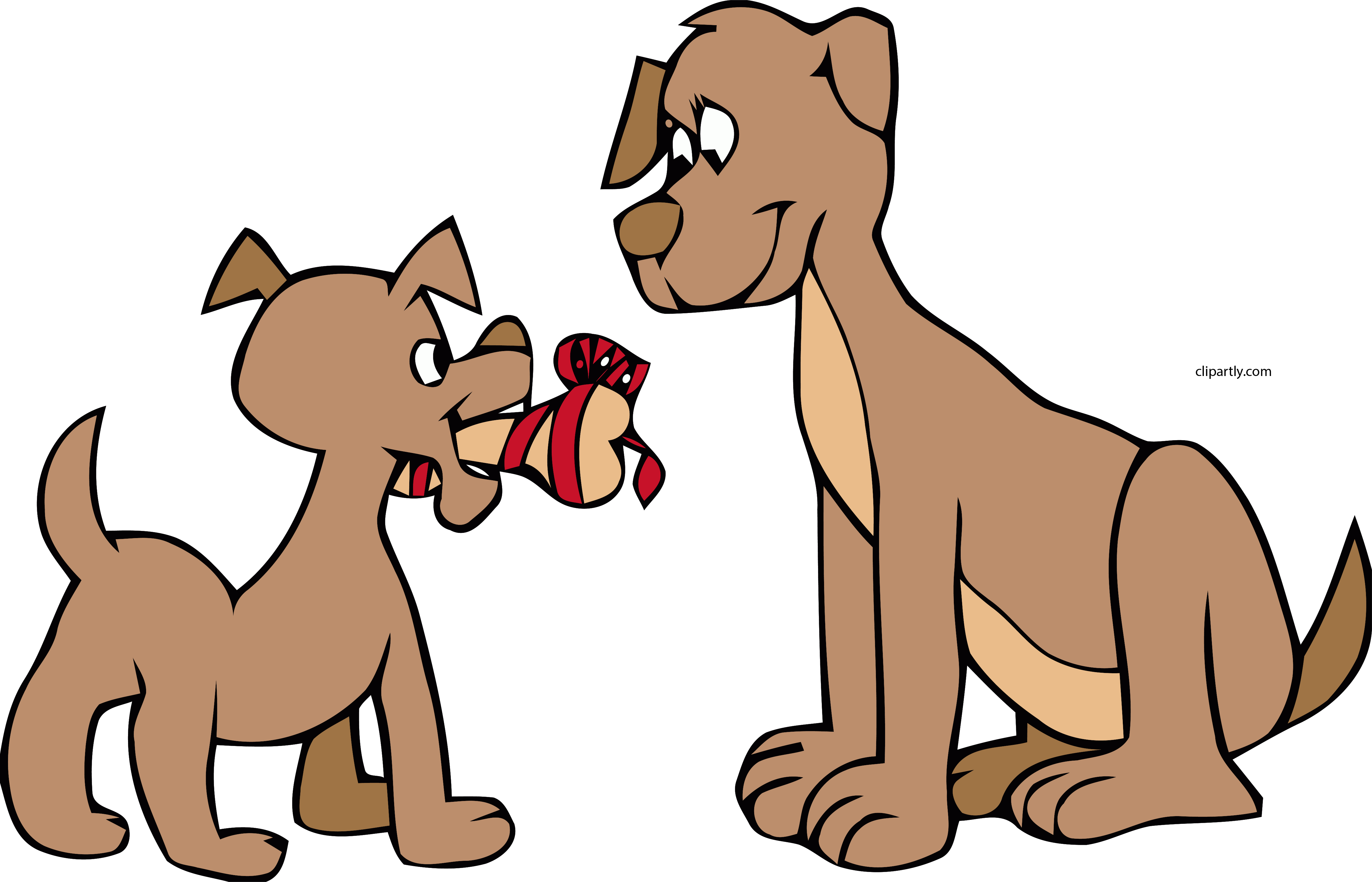 Dog Giving Bone Clipart Png - Dog And Puppy Clipart (4790x3080)