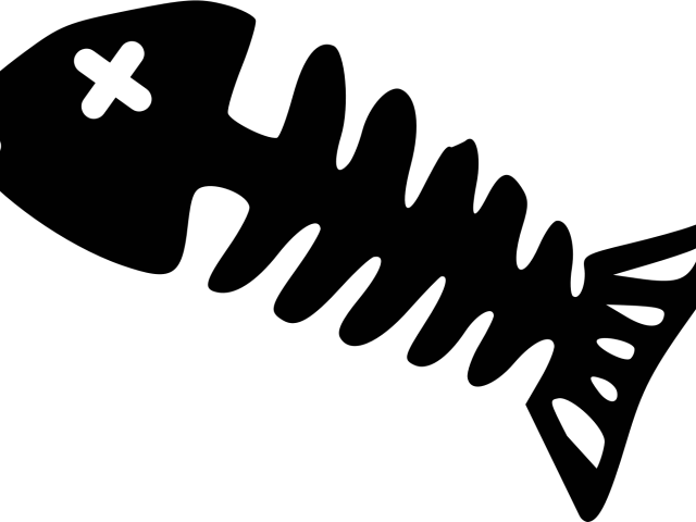 Bone Clipart Silhouette - Simple Fish Bone (640x480)