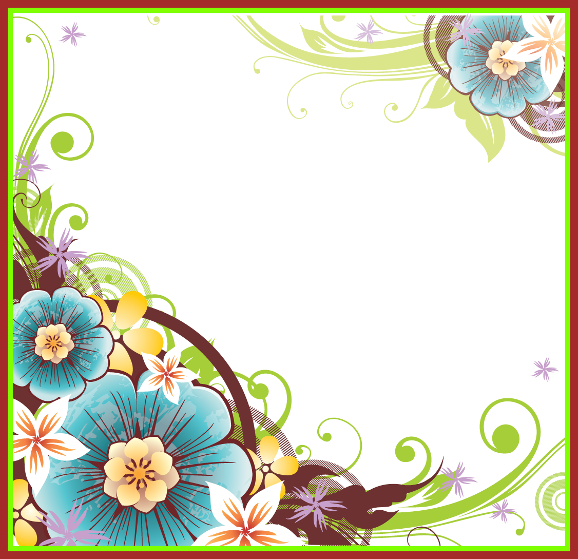 Amazing Flower Vector Png Border Patterns Pic Of Sunflower - Amazing Flower Vector Png Border Patterns Pic Of Sunflower (1126x1089)