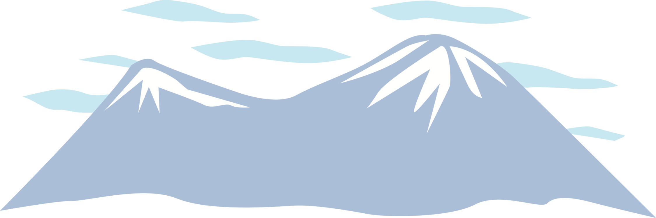 Diagram Mountain Silhouette - Клипарт Горы (2250x750)
