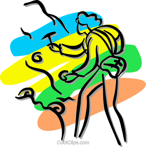 Mountain Climber Royalty Free Vector Clip Art Illustration - Woman Mountain Clipart (475x480)