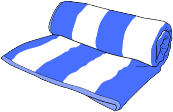 Beach Towel Clip Art Blue And White - Clip Art (700x445)
