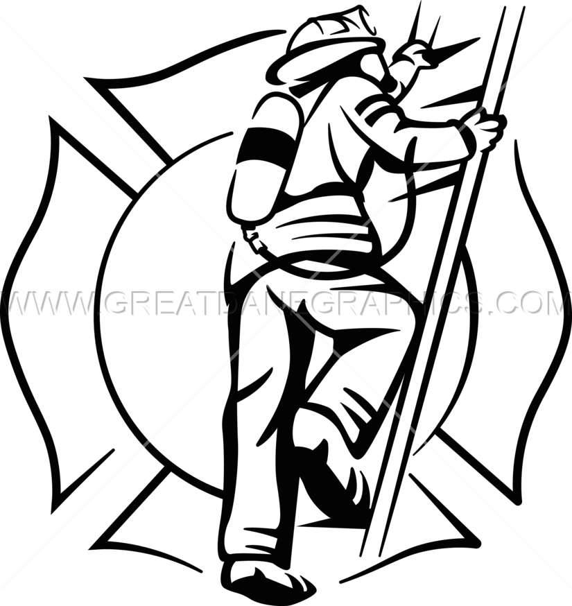 Fireman Clipart Black And White - Firefighter (825x874)