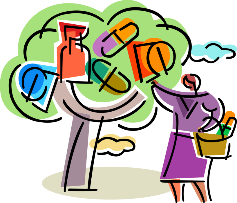 Vector Illustration Of Pharmaceutical Industry Harvests - Vector Illustration Of Pharmaceutical Industry Harvests (817x700)