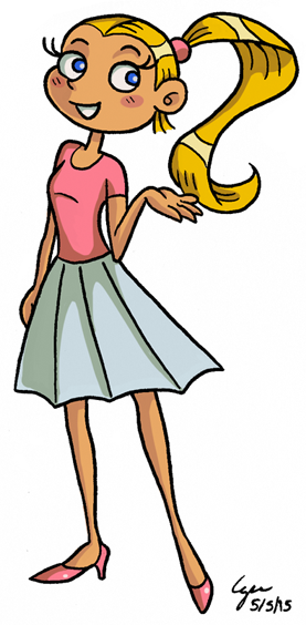 Blonde Girl Cartoon Png Clipart Cartoon Clip Art - Cartoon Blonde Girl Png (277x564)