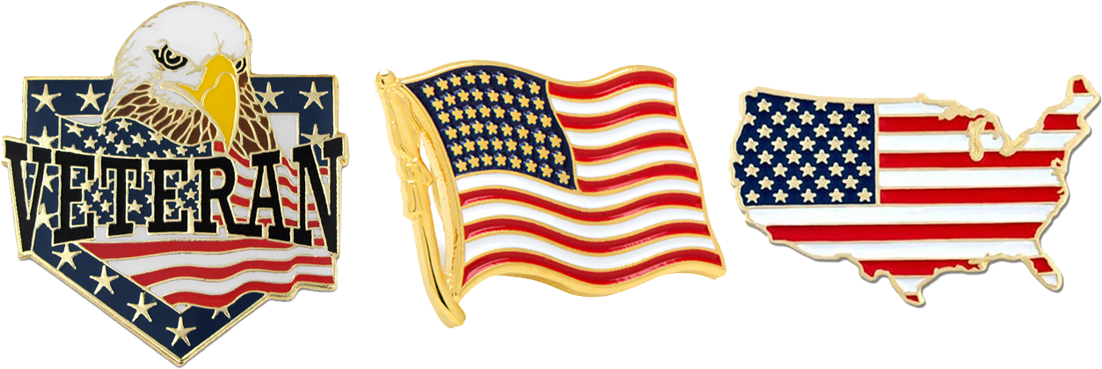 Customize Now - Veteran American Flag Eagle Lapel Pin - Veterans Pin (1164x554)