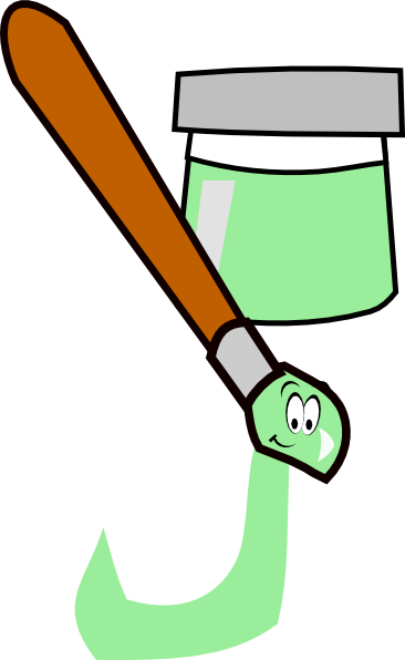 Cartoon Paintbrush Green Reversed Svg Clip Arts 366 - Cartoon Paintbrush Green Reversed Svg Clip Arts 366 (366x596)
