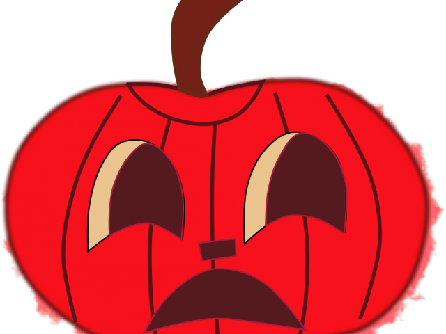 Red Clipart Halloween - Red Pumpkin Png (640x480)
