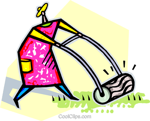 Person Cutting The Lawn Royalty Free Vector Clip Art - Palabras Que Empiezan Por Hie (480x390)