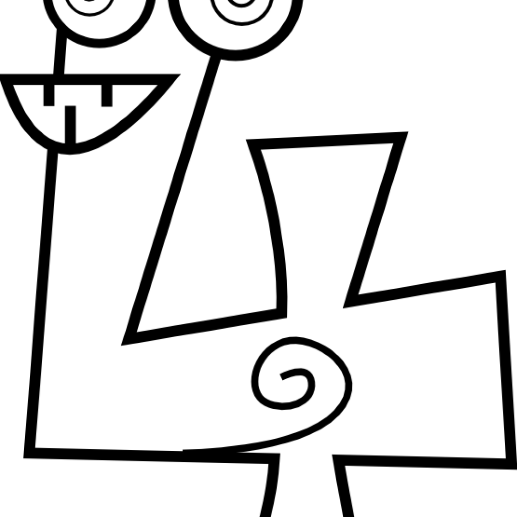 School Clip Art Black And White Black And Wh - Number 4 For Preschool (1024x1024)