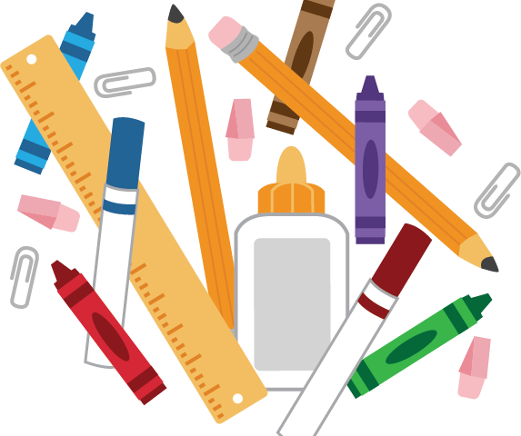 Free Vector Black And White Download Images Of School - School Supplies Clipart Png (573x480)