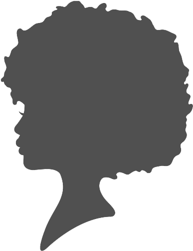 Aphrochic Logo Silhouette - White Afro Png (435x526)