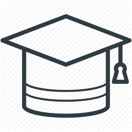 Download Graduation Hat Outline Icon Clipart Square - Square Academic Cap (512x512)